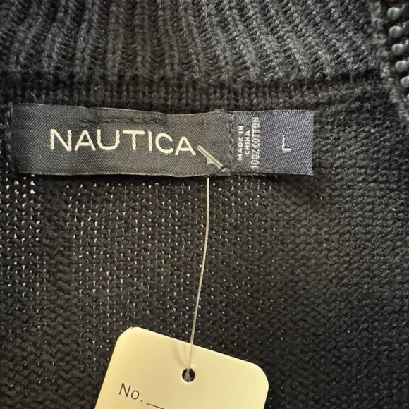 Nautica,Men's, Sweater,Dark Blue-Multicolor,Sz L, Cotton,Long Sleeve, Zipper! - Picture 4 of 8